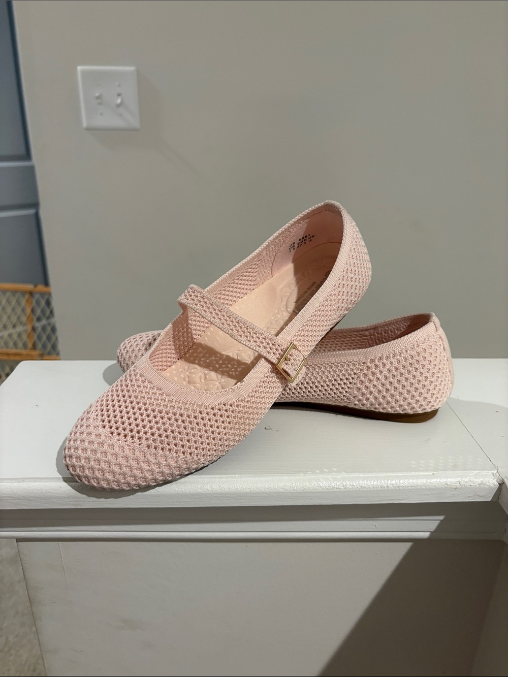 Women’s Pink Mary Jane Flats - Lightweight Breathable Slip-Ons